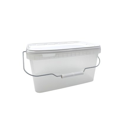 Ведро одноразовое пластиковое 5,8 л пищевое квадратное с крышкой  293*198/25/100