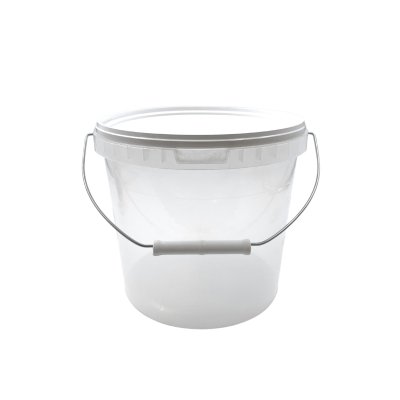 Ведро одноразовое пластиковое 5,8 л ПРОЗРАЧНОЕ пищевое с крышкой D=220мм /25/100