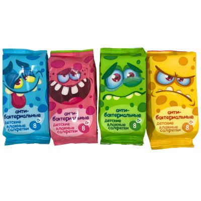 Влажные салфетки MIx Детские антибактериальные 8 шт/1/54